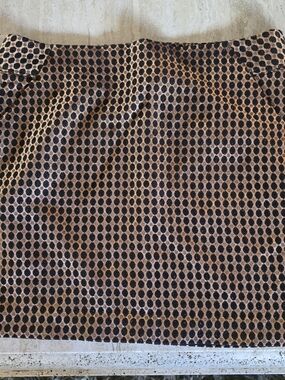 LOFT Gold and Black Polka Dot Mini Skirt
